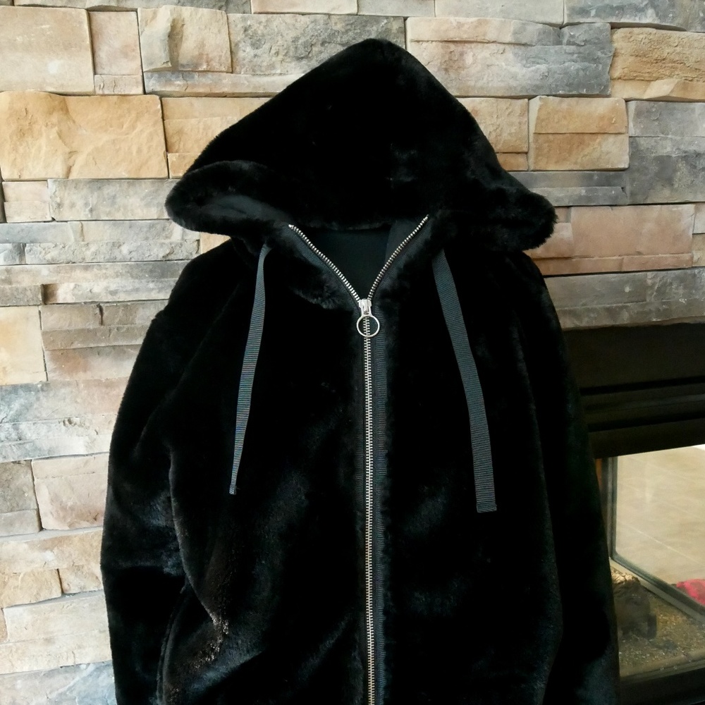 Black, thick and warm fuzzy jacket from Athleta